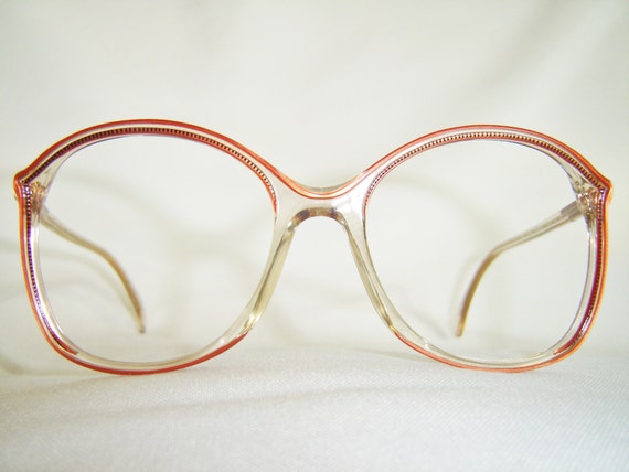 Vintage 80S Designer Eyeglasses Round Shape Red