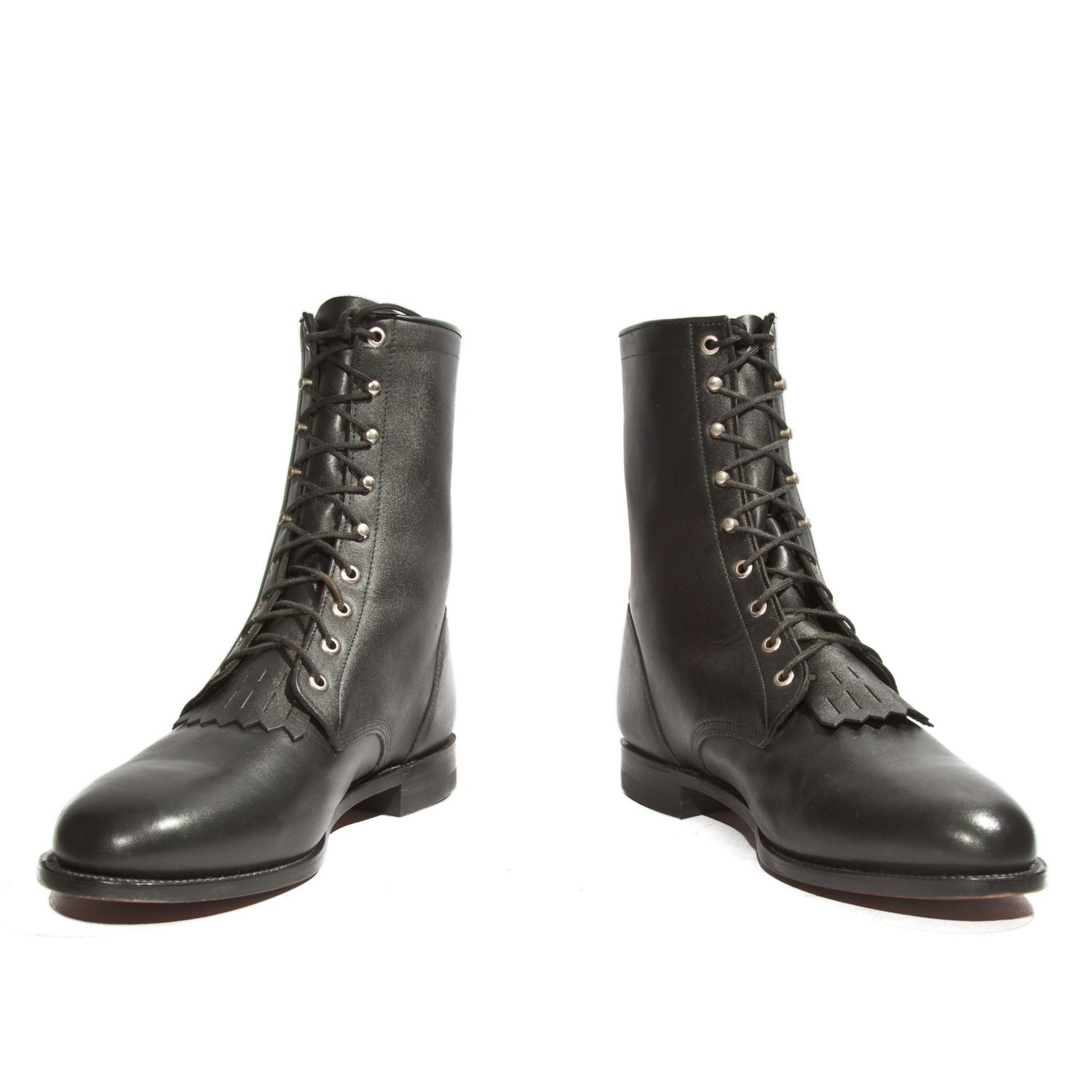 justin lace up ropers mens