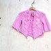Pink shabby summer gypsy sweater crop Cardigan shrug Romantic anthropologie Style vintage linen