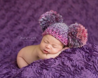 fur beanie pom pom double baby Big yarn Etsy   fluffy