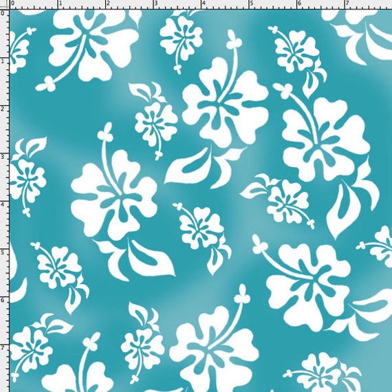 Hawaiian Turquoise Fabric Yard By Loralie