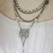 Upcycled Art Deco Rhinestone Necklace, Crystal Beads, Long Silver Chain, Pearls, Multi Chain, Repurposed OOAK Vintage Jewelry - JryenDesigns