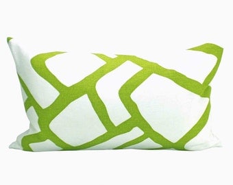 Zimba lumbar pillow cover in Soft Chartreuse