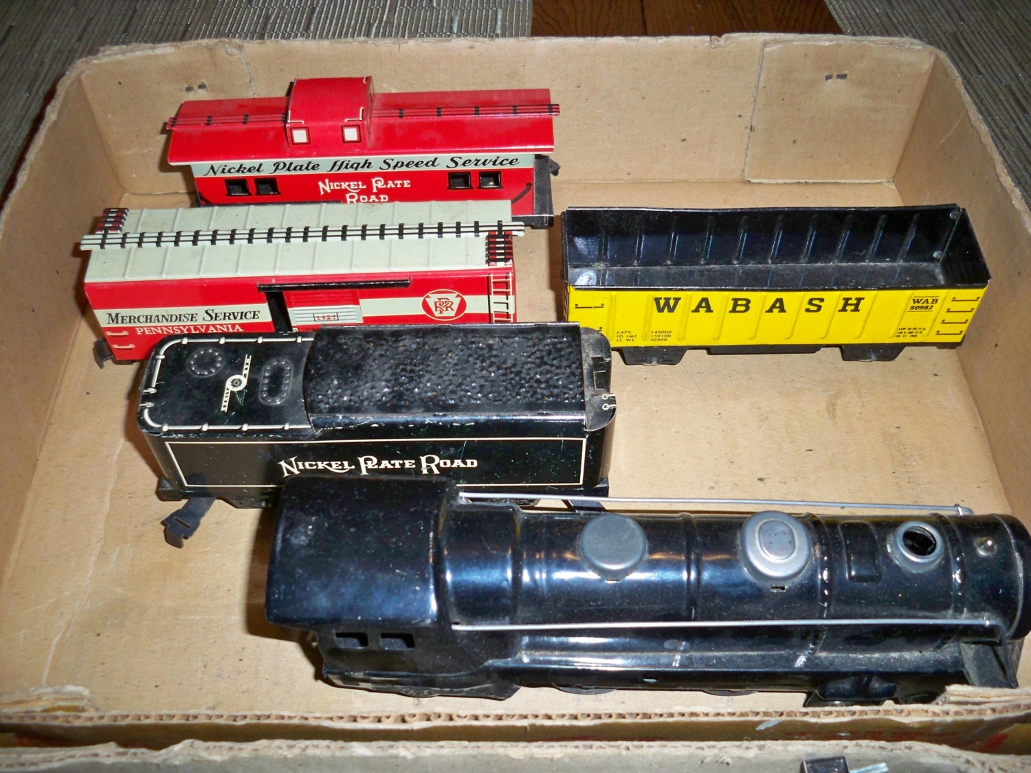 Vintage 1950's Marx Tinplate Train Set With Original Box