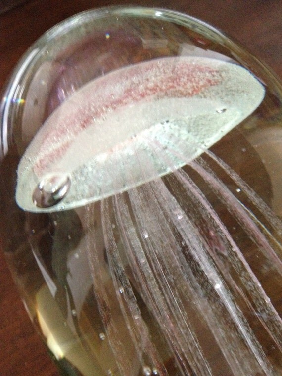 Glass Jellyfish Orb or Paperweight