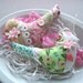 2 Fabric Bird Ornaments / Bird Pillows /Hand Sewn Hanging Decorations / Christmas Ornament Set