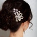 Bridal Hair Comb, Rhinestone Hair Brooch, Wedding Jewel Comb, Vintage Wedding Hair Accessories - Ready to Ship - Rhinestone Floral Comb