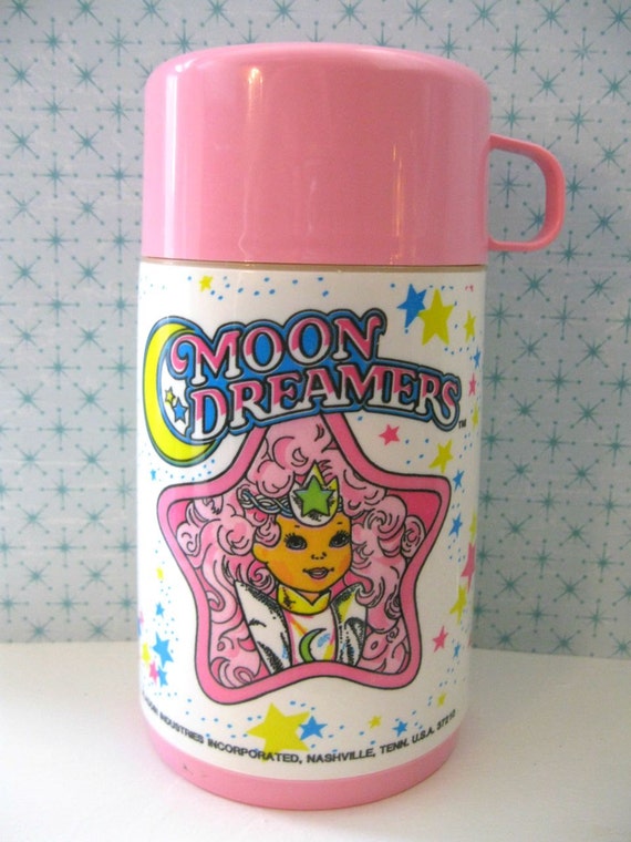 Items similar to Vintage Thermos by Aladdin Moon Dreamers Pink Thermos on Etsy