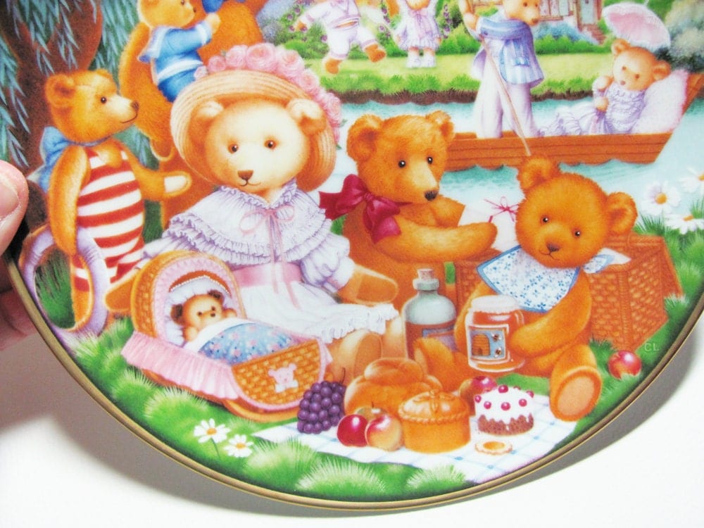 a teddy bear picnic limited edition plate