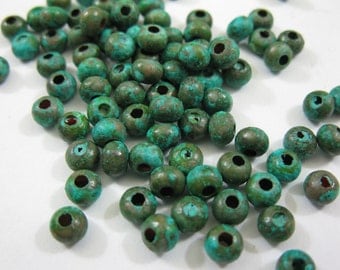 Verdigris COPPER BEADS 4.8MM Rondelles 25 Pieces