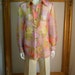 CLEARANCE Vintage 1970's Pink Floral Print Sheer Long Sleeve Blouse - Size Medium