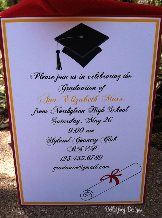 items similar to custom invitation college high school high school graduation party invitations