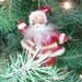 Vintage Dancing Santa Ornament Celluloid Plastic with Cotton Trim and Rubber Doll like Face