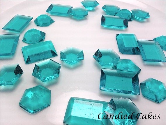 250 TURQUOISE EDIBLE SUGAR Jewels - Featured in Brides Magazine Il_570xn