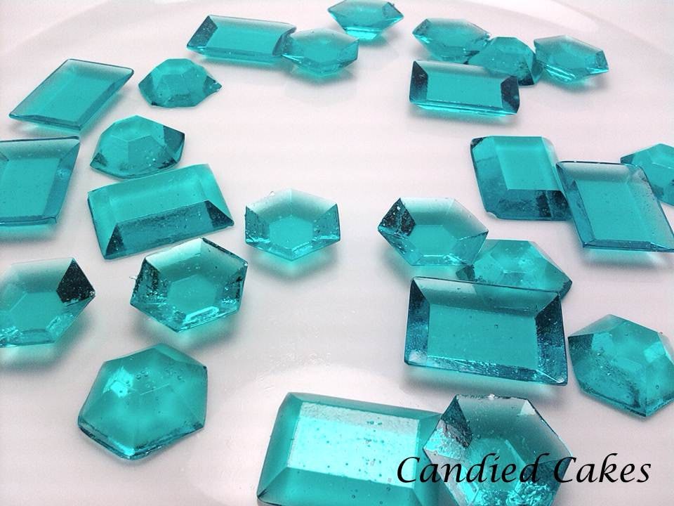 125 TURQUOISE EDIBLE SUGAR Jewels Featured in Brides