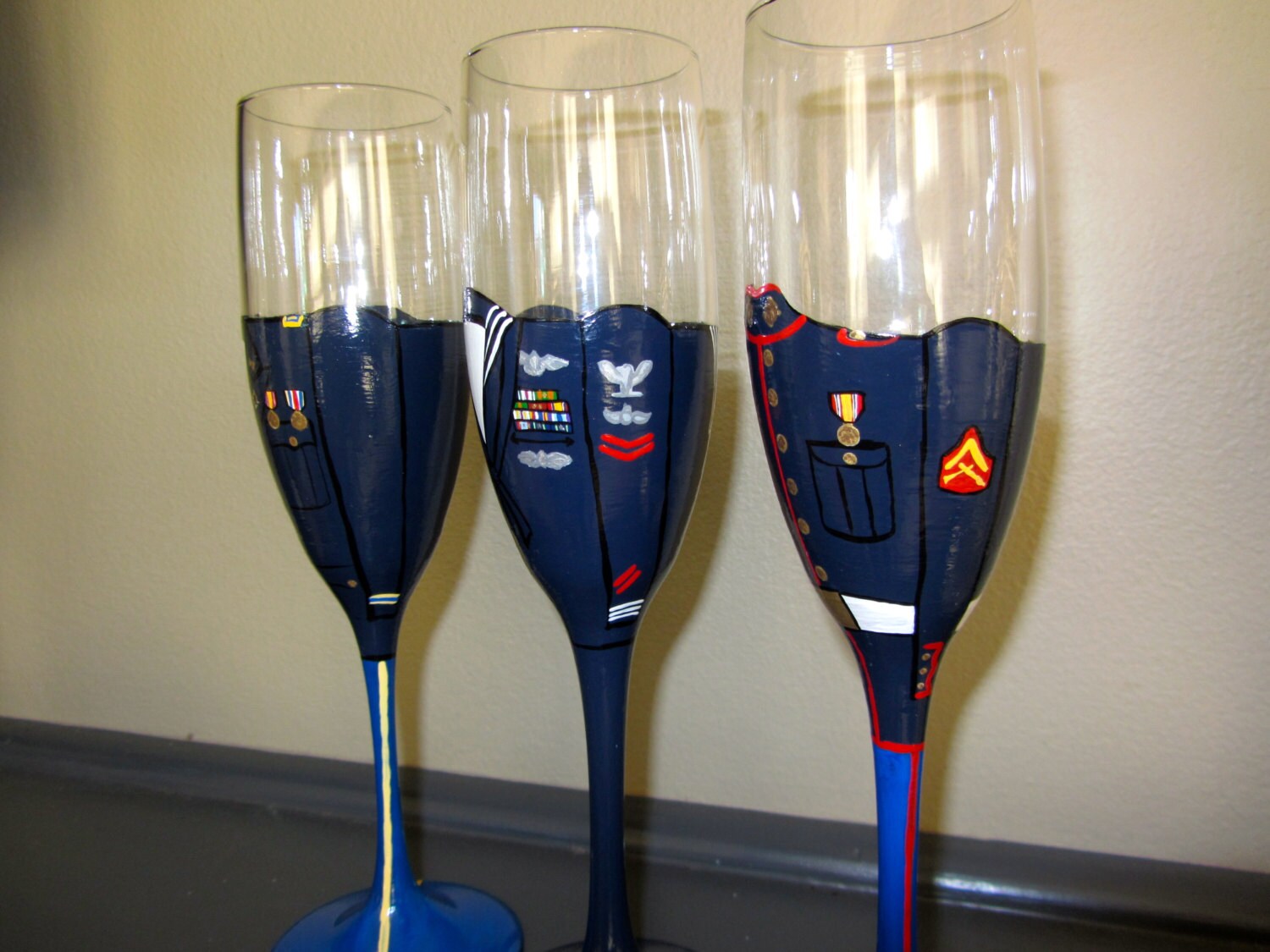 Bride And Groom Military Toasting Flutes By Lgrn22 On Etsy