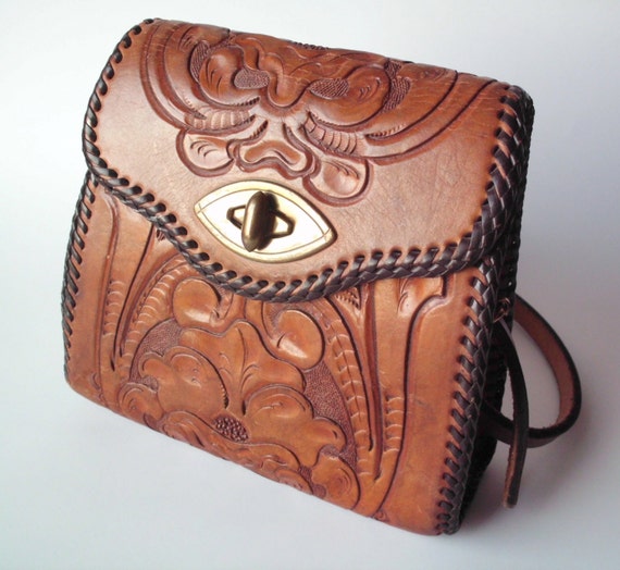 Vintage Clifton's Hand Tooled Leather Purse by PoorLittleRobin