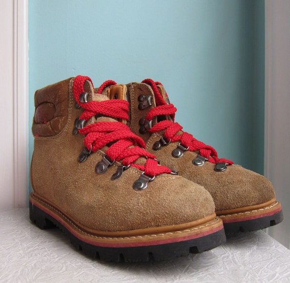 Waffle Stomper Hiking Boots with Red Laces Size by RetroGirlRedux