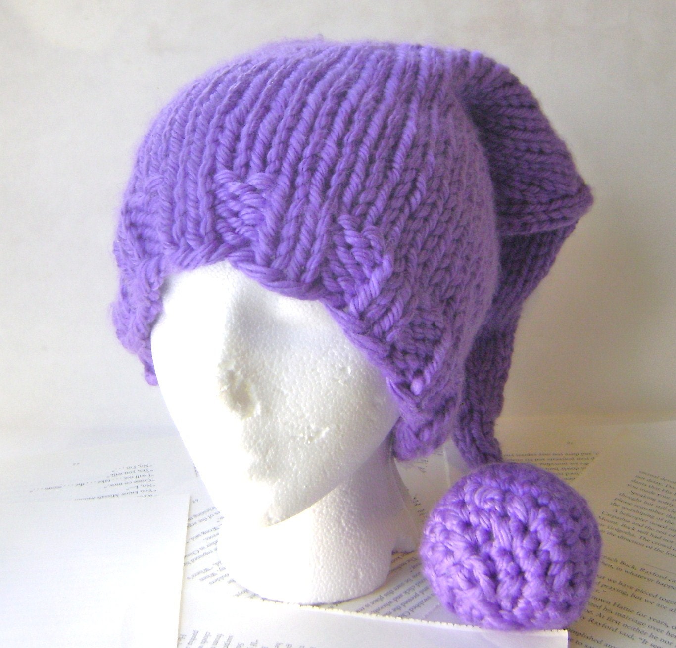 Adult Stocking Hat Stocking Cap in Purple for Women or Men