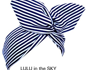 Black & White Candy Stripe wire ROCKABILLY Headband Pin up Hair Wrap