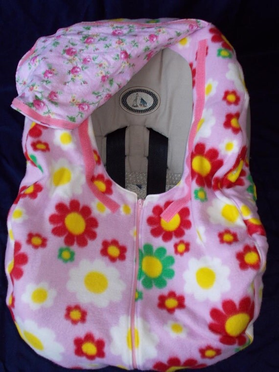 Light Pink Fleece with Bold Flowers Rose Flannel Infant Girl