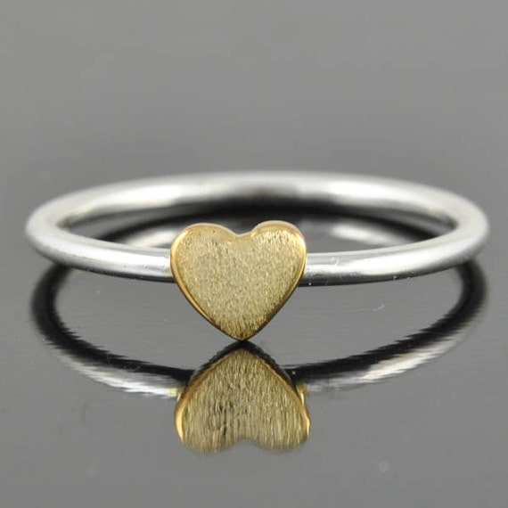Gold Heart ring Heart Ring Gold Ring Sterling Silver Ring