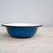 Enamel Blue Bowl, Vintage rustic blue Bowl, Rustic farmhouse kitcheware, Metal soup bowl, retro Kitche, French Counrty, cottage chic