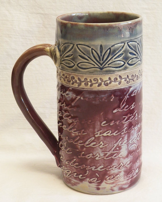 Stoneware artisan 20oz coffee mug ceramic 20C086