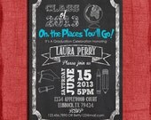 Printable Oh, The Places You'll Go Graduation Chalkboard Style 4x6 or 5x7 Invitation-DIY Il_170x135