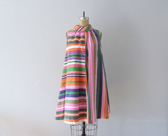 1960s tent dress . 60s mod dress . striped twiggy by BlueFennel