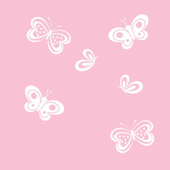 Butterfly Wall Decals Set of Six Baby Girl by LuluGirlDesigns