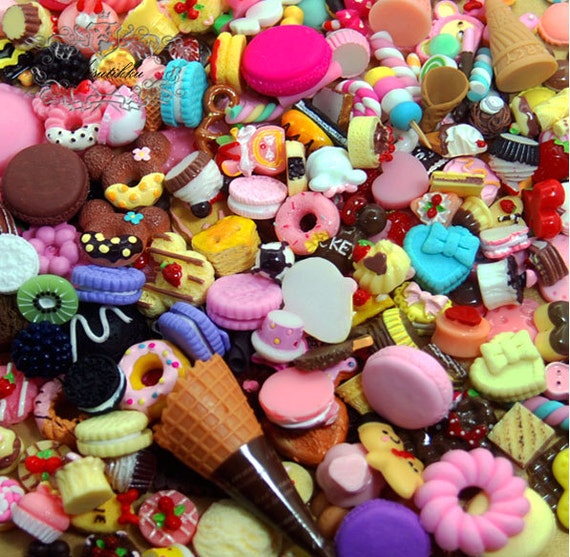 25/50/100 PCS Miniature Sweets Mix Food Cabochon Decoden