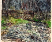 Missouri Landscape. Watercolor Painting. 10" x 14"