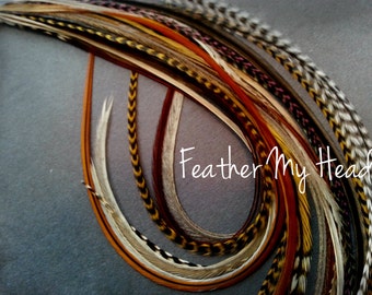 25 Pc. Feather Hair Extension Natural Grizzly Feathers 9-12 Inches Long SPECIAL ONLY 25 AVAILABLE