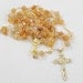 OOAK Agate Rosary - Wire-wrapped Gold tone Full Size Rosary with Gorgeous Semi-Precious Red Agate Beads