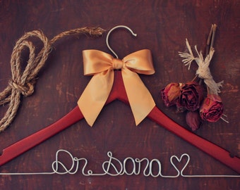 White Coat Ceremony - Dr. Graduation - Wedding Dress - Wedding Hanger - Bridesmaid Gift - College Graduation - Medical School Graduation