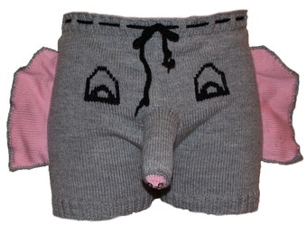 Elephant underwear Elephant boxers Novelty Boxers knitted