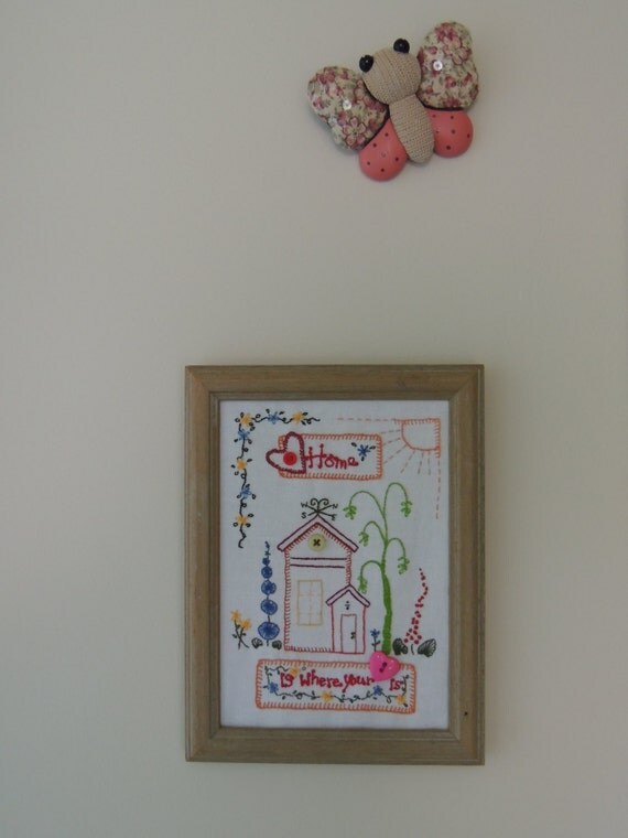 Home is where your heart is embroidery wall art Home is where your heart is embroidery wall art