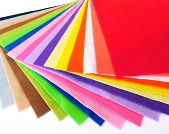 Felt sheets, pack of 17 colors, size 20cmx20cm