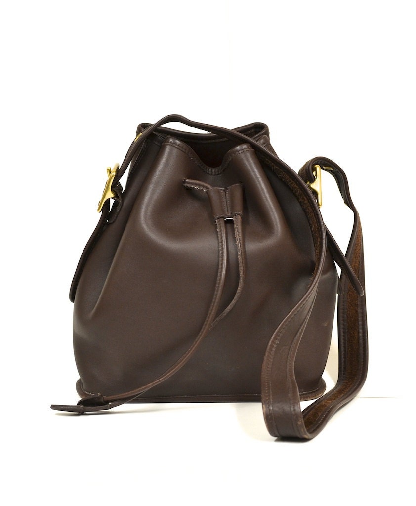 Coach Drawstring Bucket Bag In Dark Brown 7387