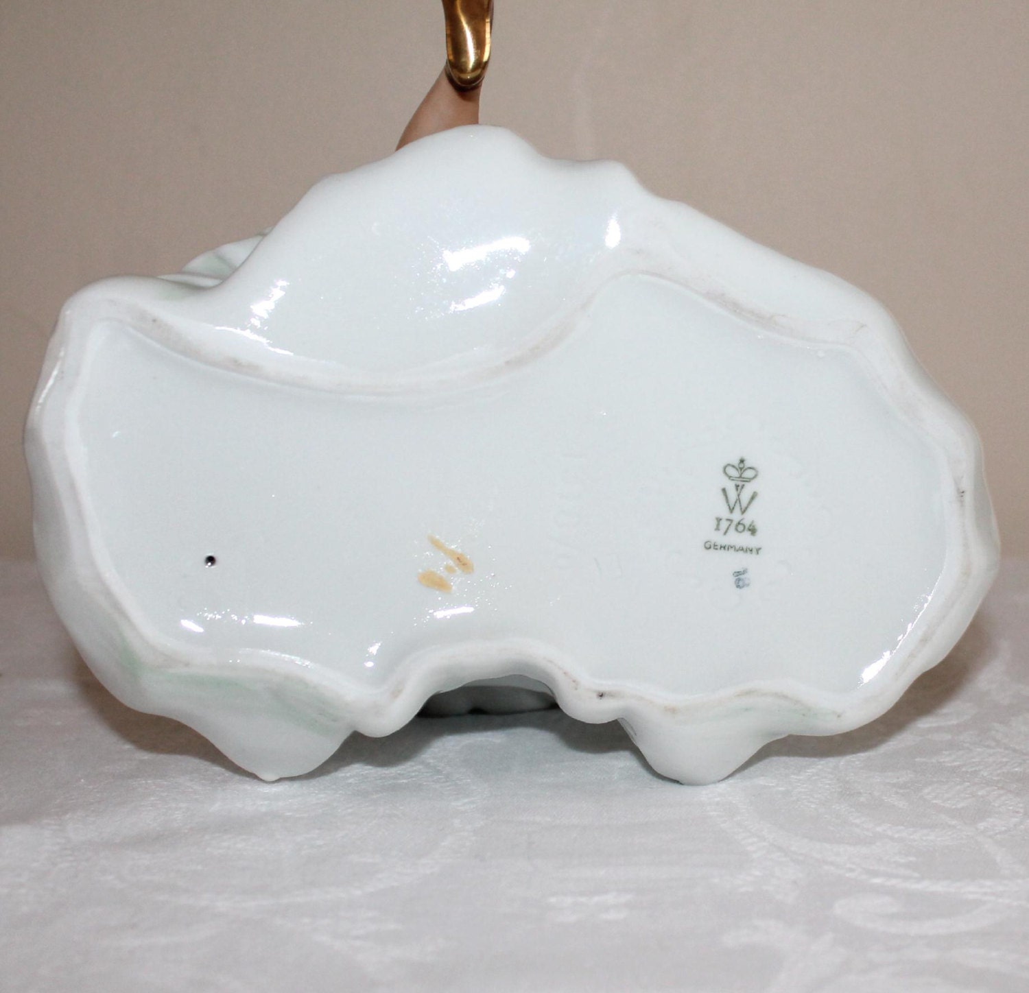 Wallendorf 1764 German porcelain seated ballerina figurine