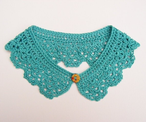 pattern collar crochet necklace Accessory Jade Etsy on Corcra Cotton Green Collar by Crochet Women