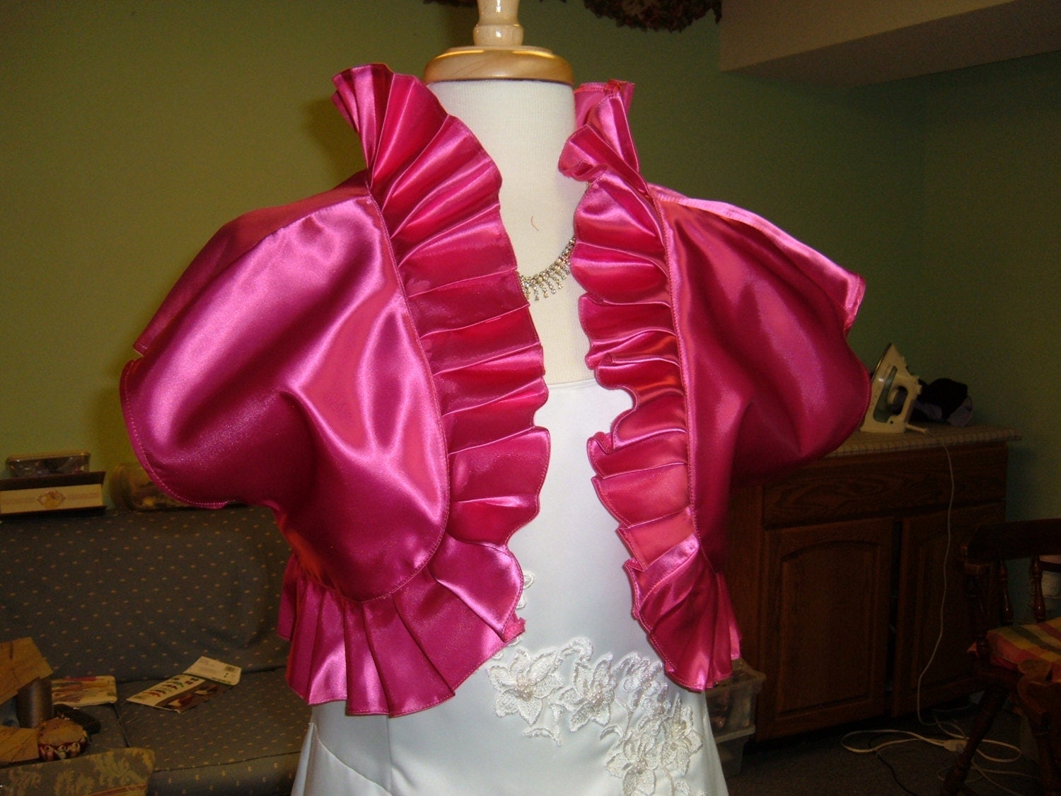 Hot Pink Bolero Jacket Bridal Bolero Wedding by Bridalbee on Etsy