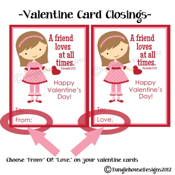 NEW More Options Included Friend Valentine DIY PRINTABLE