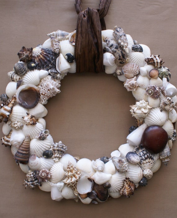 Seashell wreath 13 inches sea shell wreath beach wreath