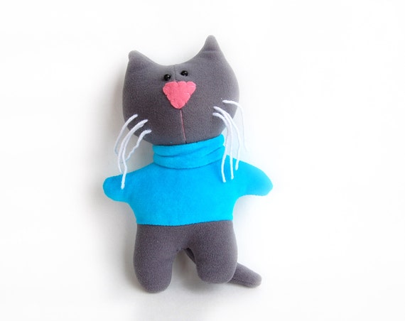 blue cat soft toy