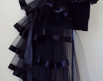 Black Burlesque Steampunk Bustle Belt size US 2 4 6 8 10 UK 6 8 10 12 14