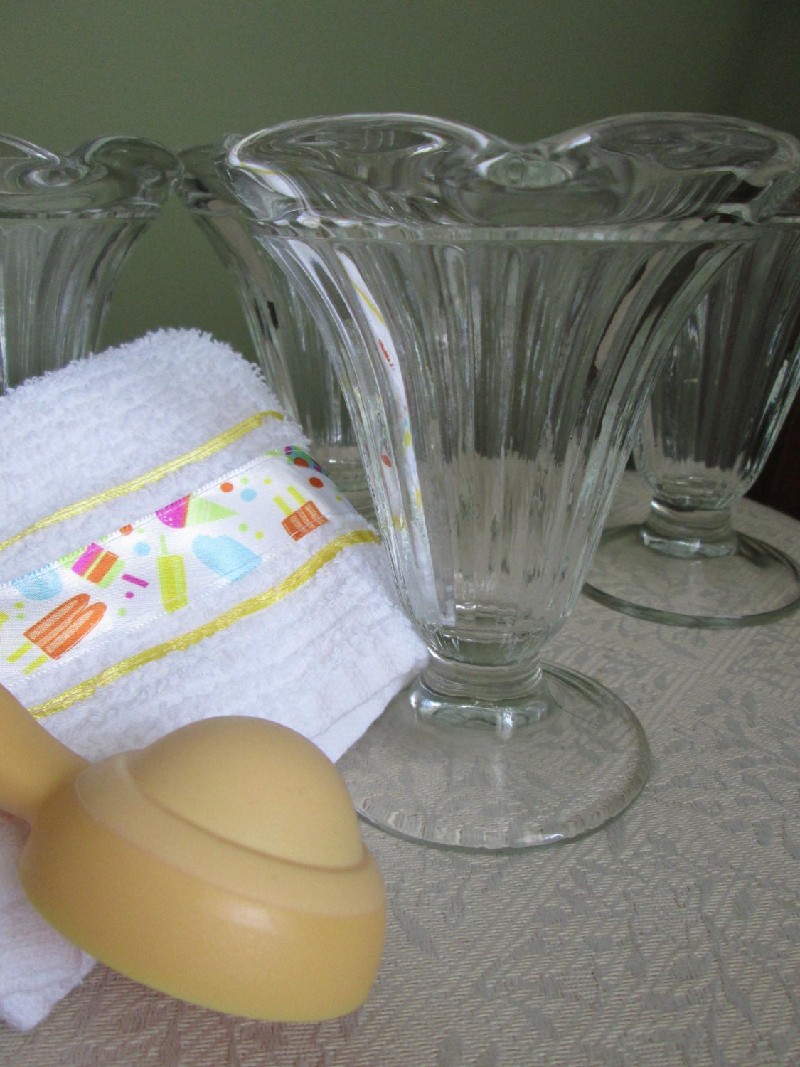 old fashioned ice cream sundae glasses soda by seamslikefun