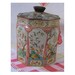 Vintage 1950s English Tin Box for Tea or Biscuits - Asian Theme Octagon Shape