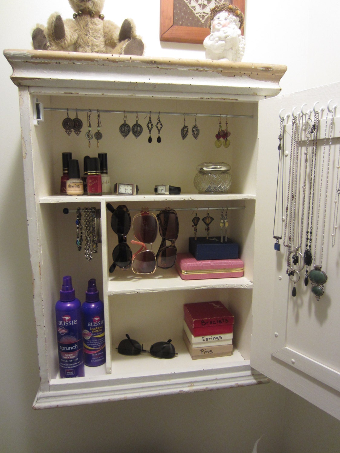 Jewelry Organizer Jewelry Storage Jewelry Cabinet repurposed